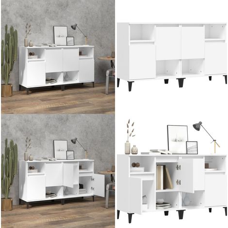 Buffets 2 pcs blanc 60x35x70 cm bois d'ingénierie - Buffet Classique - Armoire De Rangement - Mobilier De Salon - Meuble TV - Commode - Home & Living (1/5)