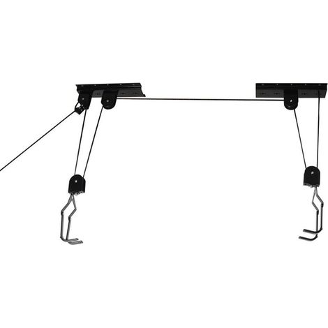 Porte-vélo plafond 20 kg,Support de vélo pour plafonds 4 m de hauteur maxi,Crochets caoutchoutés,Mécanisme de verrouillage (1/5)