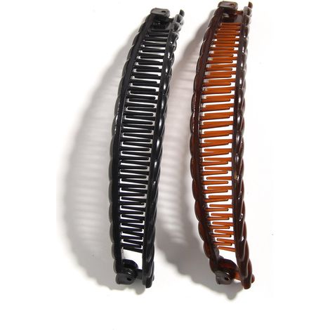 pince banane pour un coiffage facile pince à cheveux antidérapante accessoire pour cheveux de fille pince verticale simple et pratique lot de 2 pinces (1/5)