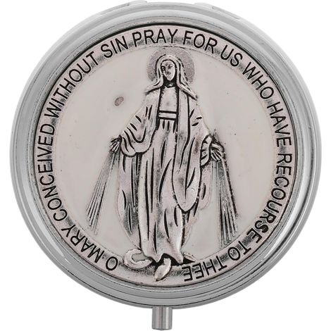 Boîte à Bijoux Ronde en Alliage de Zinc Blanc de Première Communion (1/5)