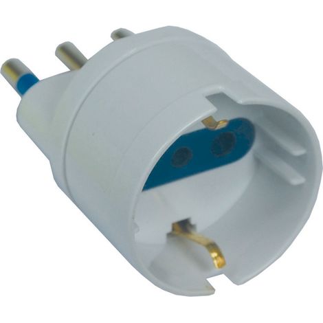 Adattatore 2p+t con presa schuko bianca - spina 10a bianco