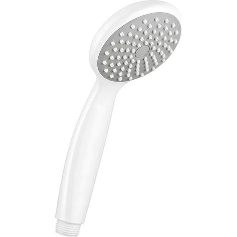 Schläfer 1301201 - Doccetta Bagno Monogetto Ø 8 cm Anticalcare Bianco - Doccino Universale 1/2" (20,86 mm) in ABS, Impugnatura Ergonomica, Ricambio Universale, Soffione Tondo, Modello Denia (1/5)