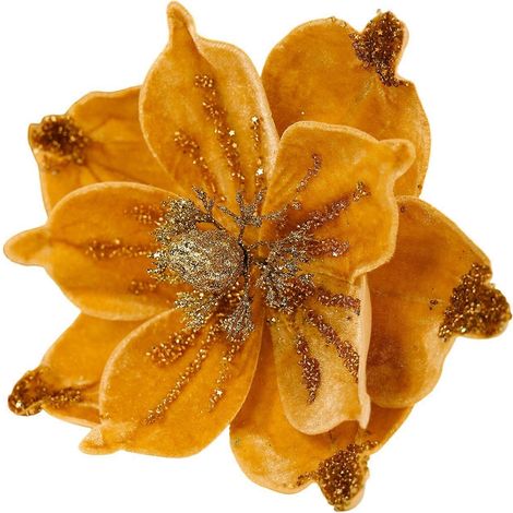 Der Weihnachtsstern funkelt mit großer, handgefertigter Weihnachtsdekoration und einer eleganten gelben dekorativen Blume (1/5)