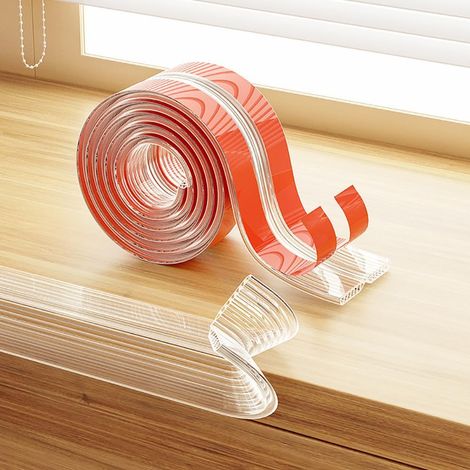 Babyschutz, transparentes PVC, Möbelschutzleiste, Kantenschutz, für Tische, Fensterbänke, Wände (25 mm x 25 mm x 3 m) (1/5)