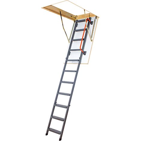 Matisère – Échelle escamotable en métal pour accès grenier – Trémie 70 x 130cm – Hauteur 2.45 à 3.05m – Charge max 200kg – LMK701303