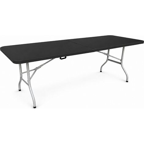 Aga Table de jardin pliant 240x74x74 cm Noir