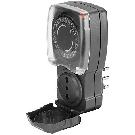 Poly Pool PP1412 Programmatore Timer Giornaliero Per Esterno, Spina 16 A e Presa Bivalente (1/4)