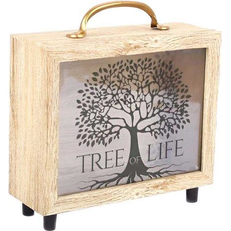 Tirelire valisette Tree of life 21 x 20 cm