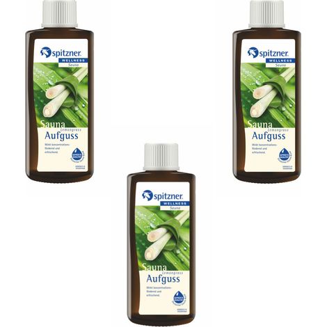 Spitzner Saunaaufguss Lemongrass Konzentrat 3x 190 ml 3er Vorteilspack 8850078