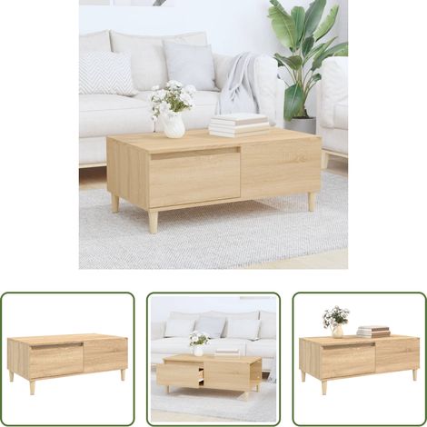 Holzbeistelltisch - Couchtisch Sonoma-Eiche 90x50x36,5 cm Holzwerkstoff (1/5)