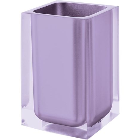 Salle de bain, Mesures et Poids : 11 x 7,2 x 7,2 cm et 0,29 kg, Porte-brosse à dents en résine transparente, Design R (1/5)