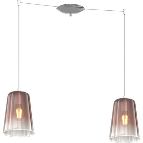 Sospensione Contemporanea Shaded Metallo Cromo Vetro Rame 2 Luci E27 (1/3)