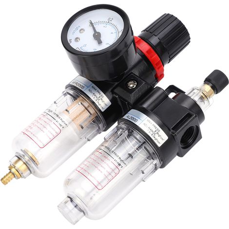 Druckregelventil Manometer Luft-Öl-Wasser-Abscheider G1/4 Gewinde AFC2000 0,95 MPa (1/5)