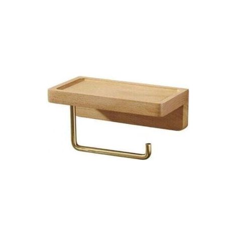 LaBlanc - (Buche) Toilettenpapierhalter, Doppelinstallation, Massivholz, Buche, Toilettenpapierhalter, Wandmontage, selbstklebend, abgerundete Ecken, Papierrollenhalter, Dekor für Badezimmer, Küche