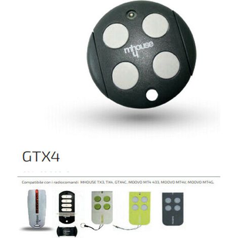 Telecomando Radiocomando Trasmettitore Mhouse Gtx 4 Canali Originale 433,92 Mhz