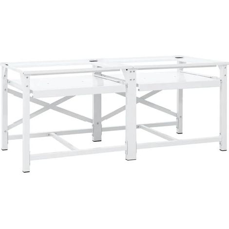 Socle pour lave-linge Acier blanc (1/5)
