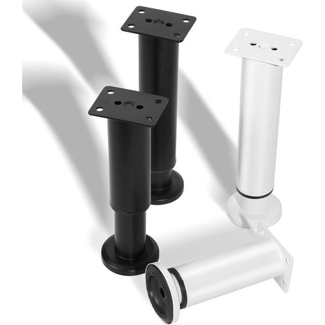 Wolketon 4er Set Möbelfüße Tischbeine Sockelfuß Tischfuß Möbel Schwarz Höhenverstellbar 180-300 mm