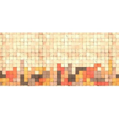 Papier peint panoramique design motif géométrique Tapisserie panoramique imitation mosaïque Papiers peints panoramique original pour chambre (1/3)