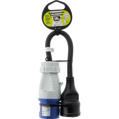 Adaptateur caravane fem 16A 2P+T en mâle CEE17 -HO7RN-F 3G2.5mm² (1/5)