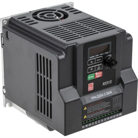 Variateur de fréquence RS PRO, 2,2 kW 230 V c.a. 1 phase, 21 A, 0.01 599Hz ( Prix pour 1 ) (1/4)