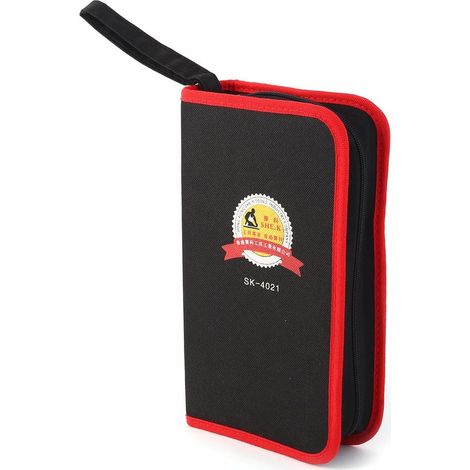 Nylon Oxford Reißverschlussverschluß Tragbare Werkzeugaufbewahrungs-Toolkit Schwarz Rot (1/4)