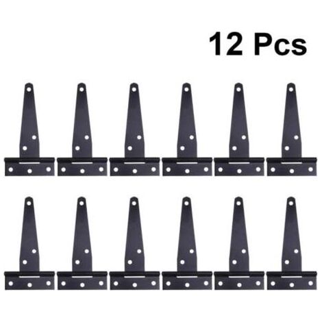 Charnière,12pcs 4 pouces en forme de T, (noir) (1/4)