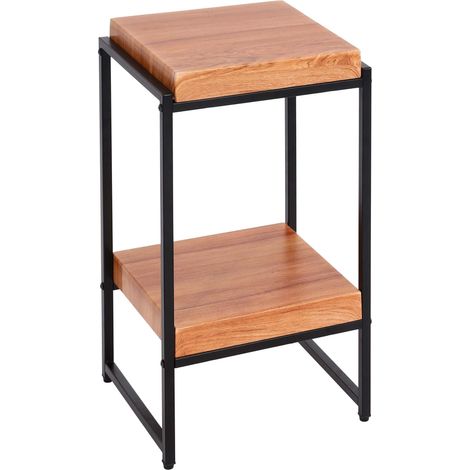 Blumentisch HHG-840, Blumenregal Beistelltisch Pflanzregal, MVG-zertifiziert MDF Metall naturfarben, 61cm