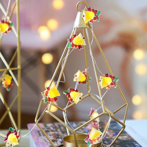 Weihnachtsdekoration Lichterkette mit Schneemann und Weihnachtsmann aus LED-Kupferdraht