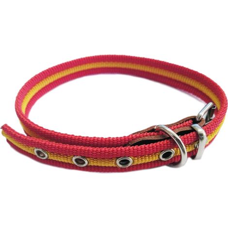 35 CM BAUMWOLLE HUNDEHALSBAND MIT SPANISCHER FLAGGE  EXCLUSIVES ANGEBOT