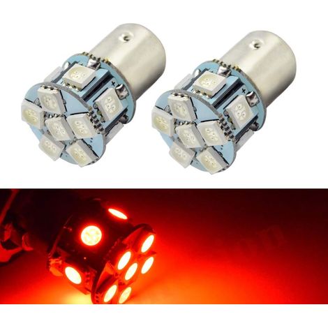 Lot de 2 ampoules LED 1156 5050 12SMD Chipsets 24 V pour feux de recul, clignotants, feux de freinage. (1/5)