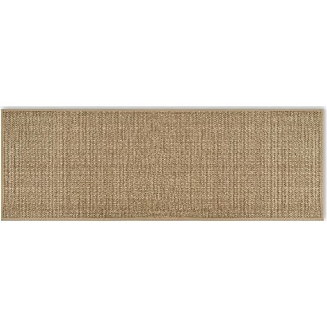 Tapis Cuisine Devant Evier - Caoutchouc Antidérapant - Jute Lin - 44 x 120 cm - Lavable Machine
