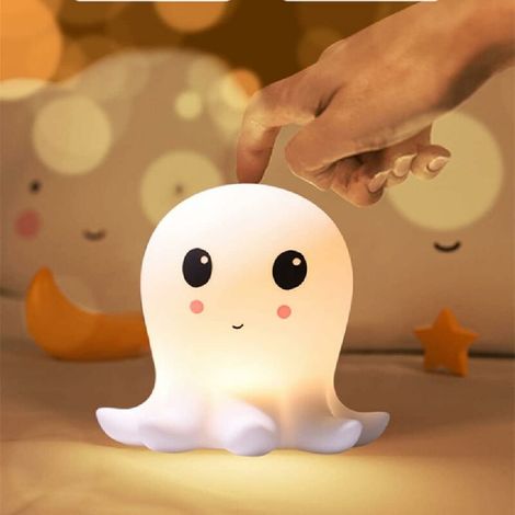 Tigrezy LED  Veilleuse Bébé Sans petites pièces veilleuse enfant intensité variable Tactile Multicolore Joli poisson encreur pour aide au sommeil