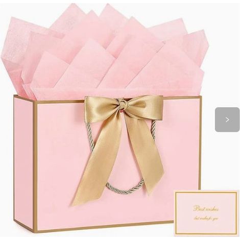 Tres bolsas de regalo de papel con asas,cada una con una tarjeta y un trozo de papel de seda,adecuadas para días festivos,Phnom Penh 322511 (1/5)