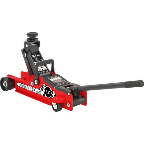 Homcom – Cric hydraulique rouleur 2,5t – Capacité de levage 80-360mm – Acier anti-corrosion – Roues fixes et pivotantes (1/5)