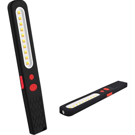 Lampe de travail LED rechargeable, lampe à double combinaison de couleurs, lampe d'inspection 2 en 1, lampe torche LED COB 3W avec double support magnétique pour voiture, garage, atelier, camping, bri