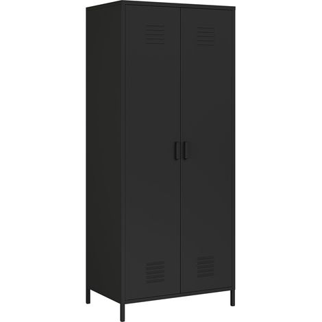Estantería 180 x 76 x 50 cm armario de almacenamiento metálico de acero negro mate 030008916 (1/5)