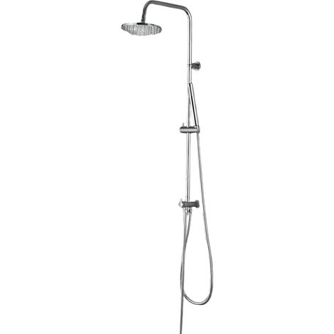 Colonna Doccia Round Cromata con Centrale Scorrevole Minimal e Deviatore Verticale – Soffione Ø20 cm