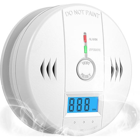 Détecteur de Monoxyde de Carbone (CO) à Piles – Alarme CO avec Capteur Haute Sensibilité, Écran LCD et Alerte Sonore – Pour Maison, Chambre et Cuisine (1/5)