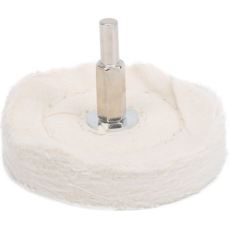 Roue de polissage en tissu blanc, Type plat, outils de meulage de Surface de miroir en coton avec poignée 75mm (1/5)