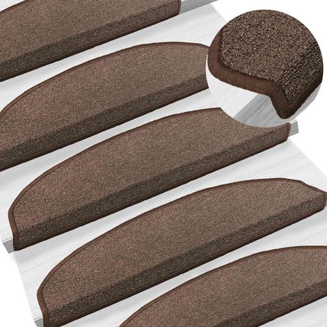 Maison Exclusive - Tappetini per scale autoadesivi 15 pcs Marrone caffè