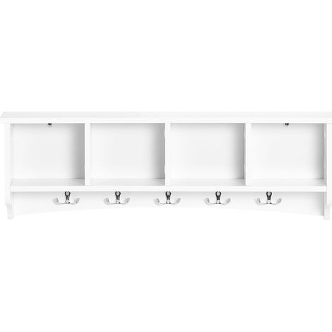 SoBuy Portachiavi da parete Appendichiavi Appendiabiti Mensola da bagno L72cm Bianco FRG48-L-W
