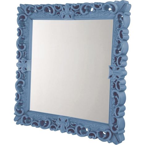 Mirror of Love Blu polvere - Grande specchio di design originale Slide colorato moderno barocco camera ingresso sala da pranzo salotto