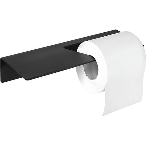 Schwarzer Toilettenpapierhalter, selbstklebender Toilettenpapierhalter zur Wandmontage – Schwarz