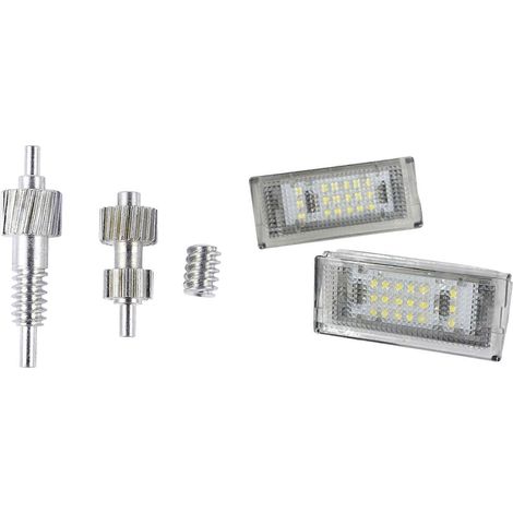 luces LED de matrícula de 18 LED para BMW E46 Sedán 4DR 325I 328I 99-03 y 1 juego de engranajes plegables para espejos retrovisores laterales de coche. (1/4)