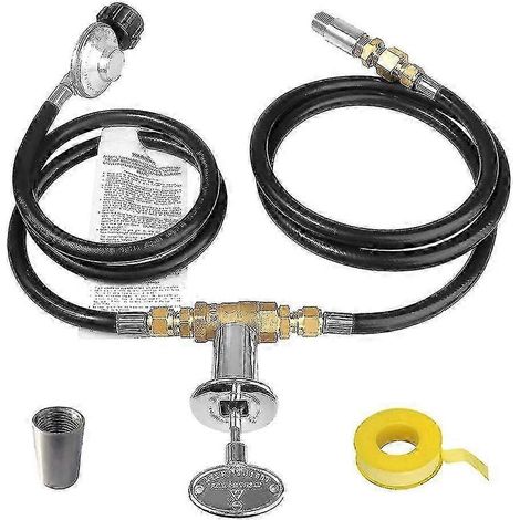Kit de raccordement de brûleur, remplacement pour foyer au propane avec jeu de clés pour vanne de contrôle 1/2 po, pression réglable (1/5)