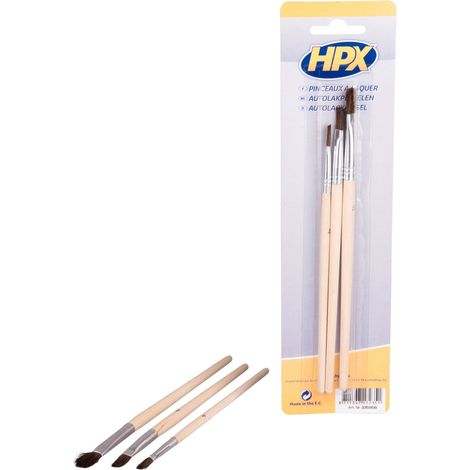 JEU DE 3 PINCEAUX À LAQUER HPX