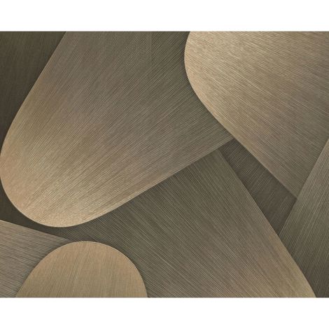 Papel pintado vinílico sobre tela no tejida, estampados geométricos, marrón, 10 m (1/2)