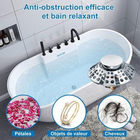 Bonde de Lavabo - Clapet 3 en 1 avec Panier Filtre en Acier Inoxydable - Compatible Diamètre 37 à 50 mm - 1 Pièce (1/4)