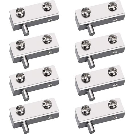 Set di 8 cerniere a perno senza telaio per porte in vetro con perno in ferro regolabile per porte in vetro da 3 a 6 mm (1/5)