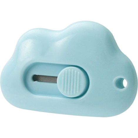 Couteau de découpe portable mini format pour étudiantes, en forme de cœur, avec un nuage mignon et un petit cœur. Déballage express de papier de bureau. (1/5)
